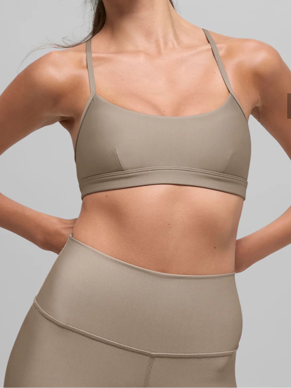NWT ALO Yoga Airlift Intrigue Set Light Tan “Gravel” XS